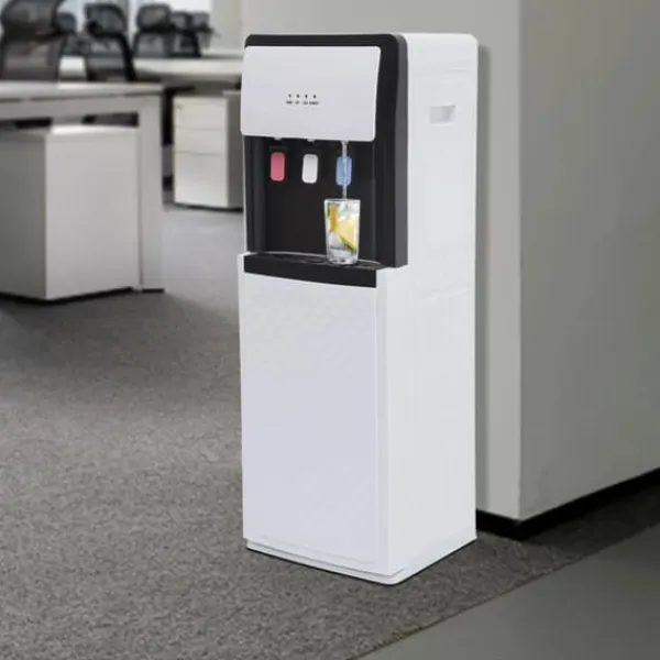 Vandkølere>Vanddispenser - Gulvstående bundpåfyldt - Varm & kold - 220V - FCM-certificeret - Hvid