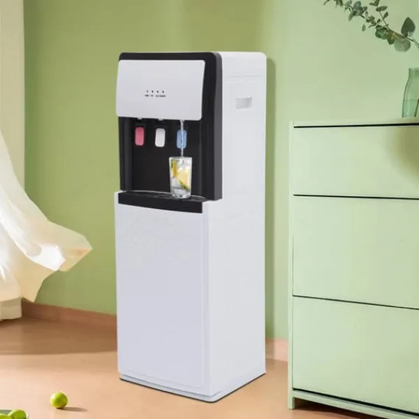 Vandkølere>Vanddispenser - Gulvstående bundpåfyldt - Varm & kold - 220V - FCM-certificeret - Hvid