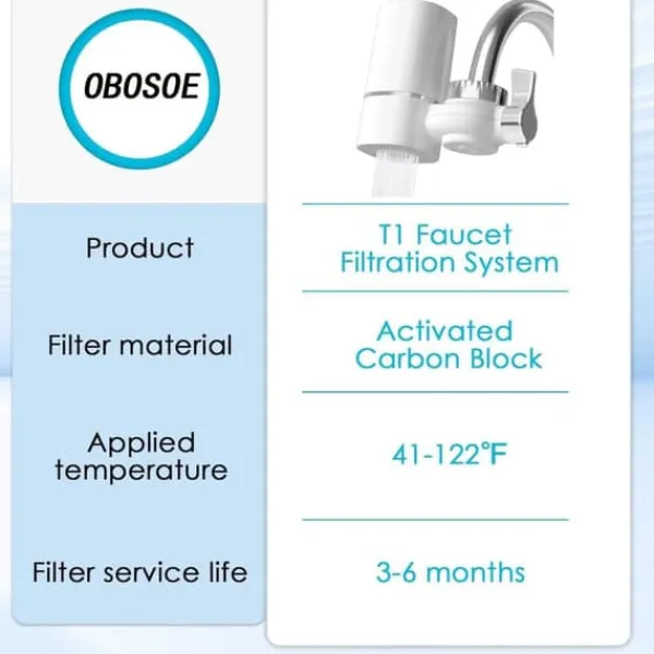 Vandfiltre>Vandfilter / vandhaneadapter – 400 gallon vandfiltersystem til vandhaneinstallation – reducerer klor og ubehagelige lugte