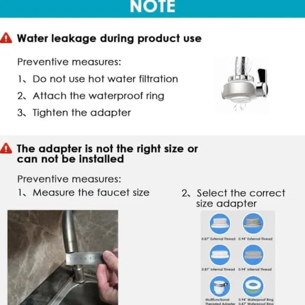 Vandfiltre>Vandfilter / vandhaneadapter – 400 gallon vandfiltersystem til vandhaneinstallation – reducerer klor og ubehagelige lugte