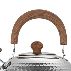 Vandkedel i rustfrit stål med fløjte, stor kapacitet, fladbundet til gaskomfur, kog vand 2L, hammer Best
