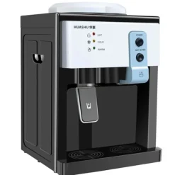 Vandkøler & vanddispenser - Topfyldt bordmodel - 19 L (5 gal) - Varmt & koldt vand - 110V - Rustfrit stål & PP - Sort