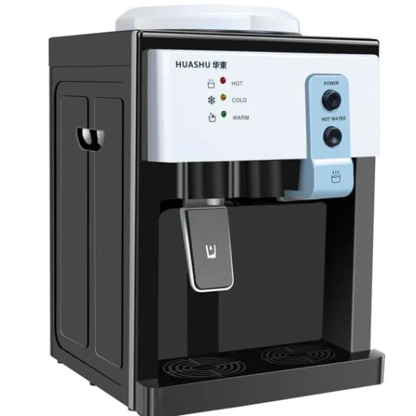 Vandkøler & vanddispenser - Topfyldt bordmodel - 19 L (5 gal) - Varmt & koldt vand - 110V - Rustfrit stål & PP - Sort