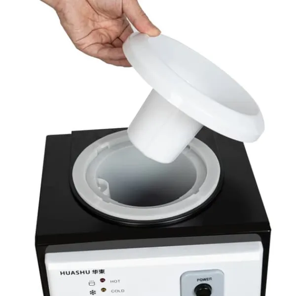 Vandkøler & vanddispenser - Topfyldt bordmodel - 19 L (5 gal) - Varmt & koldt vand - 110V - Rustfrit stål & PP - Sort