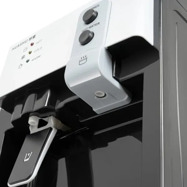 Vandkøler & vanddispenser - Topfyldt bordmodel - 19 L (5 gal) - Varmt & koldt vand - 110V - Rustfrit stål & PP - Sort