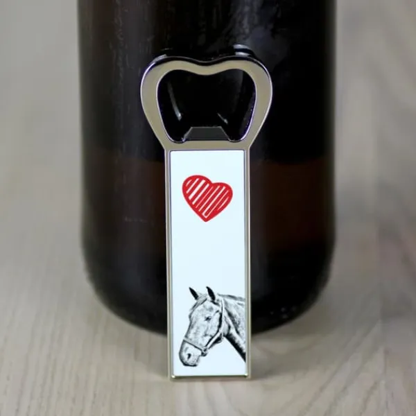 Cocktailshakers & Drinkudstyr>Varmblods dansk - oplukker med hest, personlig køleskabsåbner, unik gave til en mand af Art-Dog
