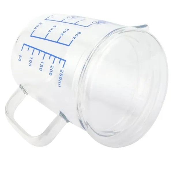 Målebægere & Måleskeer>Varmebestandig Glas Målekop Mælkevægt Målekande med Låg Køkkenredskab (250ml)