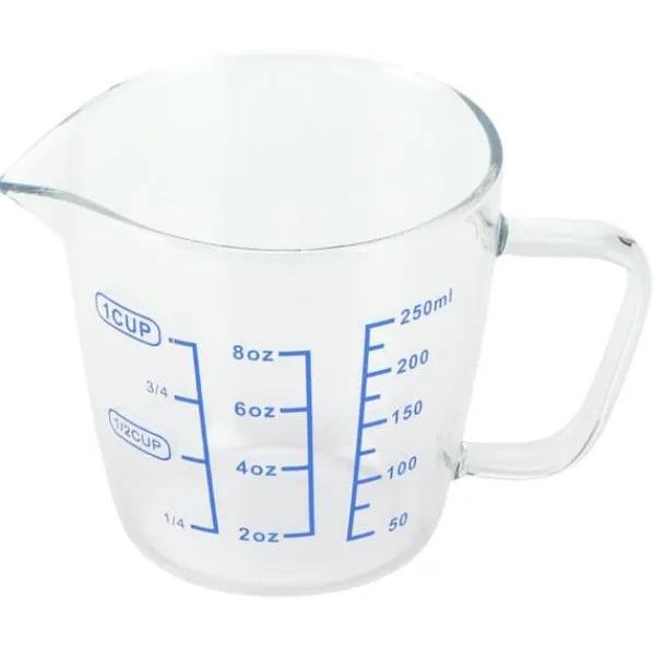 Målebægere & Måleskeer>Varmebestandig Glas Målekop Mælkevægt Målekande med Låg Køkkenredskab (250ml)