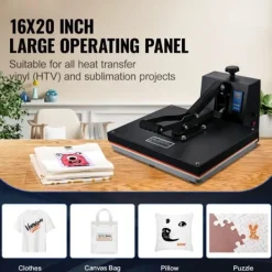 Varmepresse 16x20, Sublimeringsprinter til DIY T-shirts, hurtig opvarmning, digital temperaturkontrol Sale