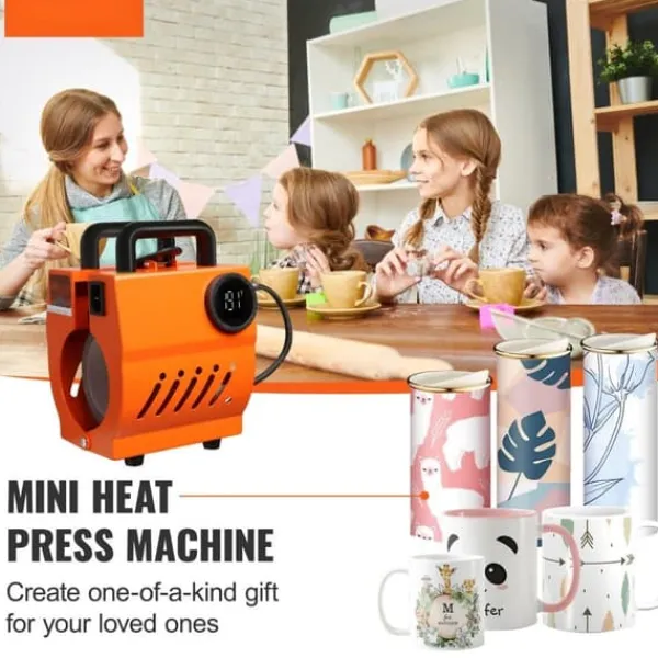Kopvarmer>Varmepresser Mini Cup DIY Sublimationmaskine til 11-15 oz krus. Håndholdt, letvægts presser - perfekt som julegave!