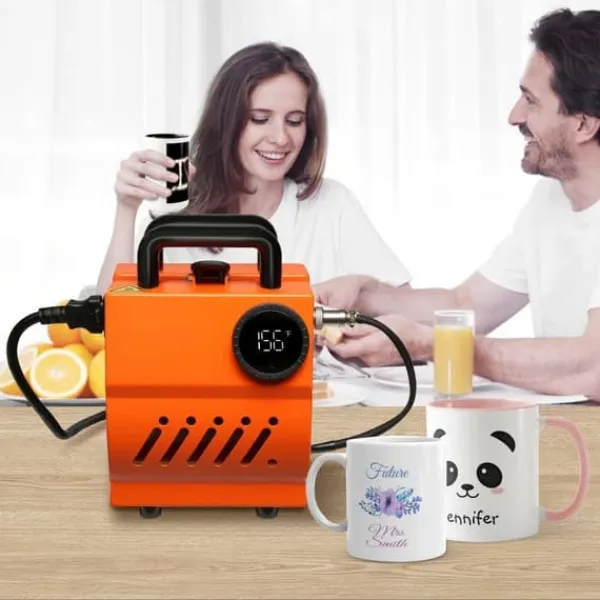 Kopvarmer>Varmepresser Mini Cup DIY Sublimationmaskine til 11-15 oz krus. Håndholdt, letvægts presser - perfekt som julegave!