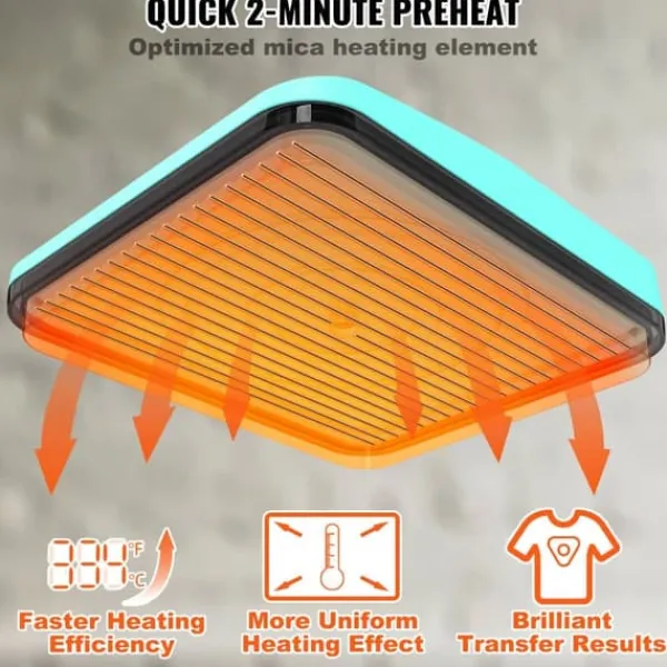 Ultralydsrenser>Varmepræser 12 x 10, bærbar Easy Press, sublimeringsoverføringsprinter, DIY T-shirt, hurtig opvarmning, digital temperaturkontrol