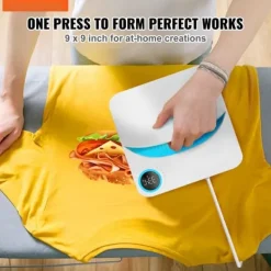 Damppresser>Varmepræser 9x9, bærbar Easy Press, sublimationsoverføringsprinter, DIY T-shirt, hurtig opvarmning, digital temperaturkontrol