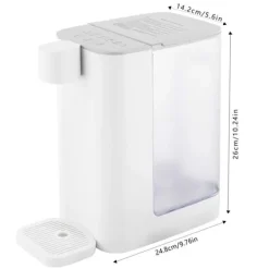 Varmtvandsdispenser - Varmtvandsautomat - 3 L - 2000 W - 5 Temperaturtrin - Hurtig Opvarmning - Temperaturkontrol - Til Kaffe Te Mælk - Hvid New