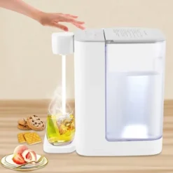 Varmtvandsdispenser - Varmtvandsautomat - 3 L - 2000 W - 5 Temperaturtrin - Hurtig Opvarmning - Temperaturkontrol - Til Kaffe Te Mælk - Hvid New