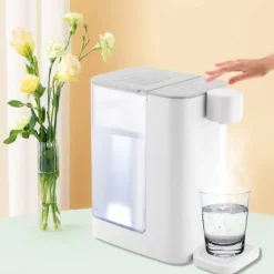 Varmtvandsdispenser - Varmtvandsautomat - 3 L - 2000 W - 5 Temperaturtrin - Hurtig Opvarmning - Temperaturkontrol - Til Kaffe Te Mælk - Hvid New