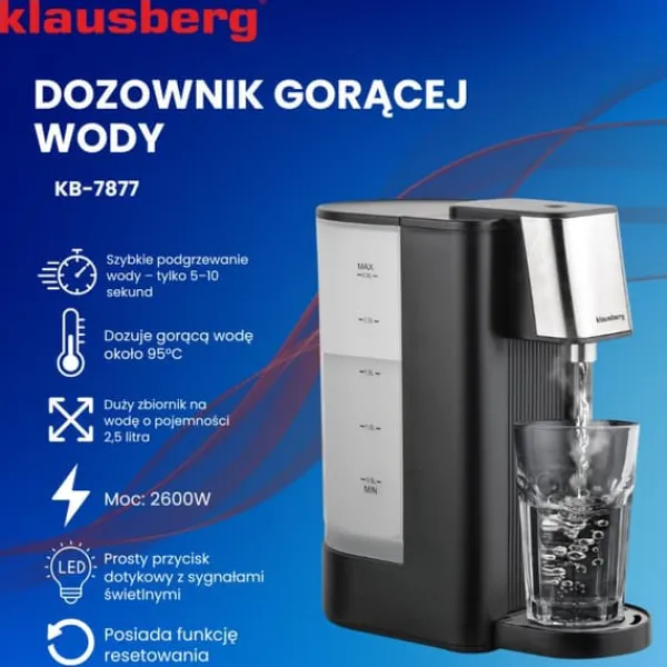 Varmtvandsdispenser fordeler 2,5L KLAUSBERG KB-7877 Best