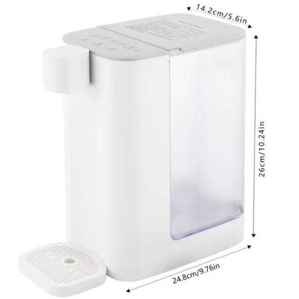 Vandkølere>Varmtvandsdispenser, 3L kapacitet, 2000W effekt, 1000ml/min udgang, dimensioner 24,8*14,2*26cm, 5 temperaturindstillinger