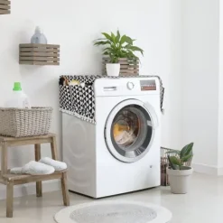 Vaskemaskiner>Vaskemaskinebetræk, 130x55 cm, Sort