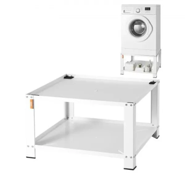 Vaskemaskiner>Vaskesokkel med opbevaringshylde, 71x71x40,6 cm, Hvid, Stål