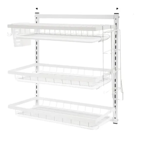 Vaskestativ, vægmonteret, pladsbesparende design,Hvid Discount