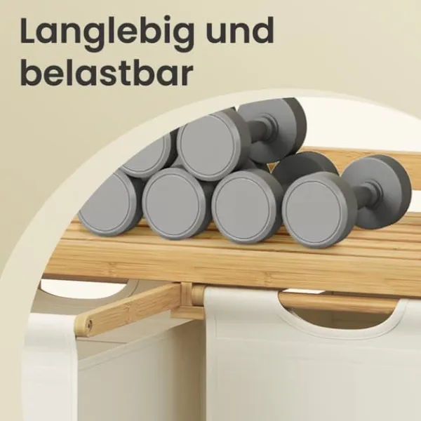 Vasketøjsudstyr>Vasketøjskurv med 4 rum - Bambus - 200L