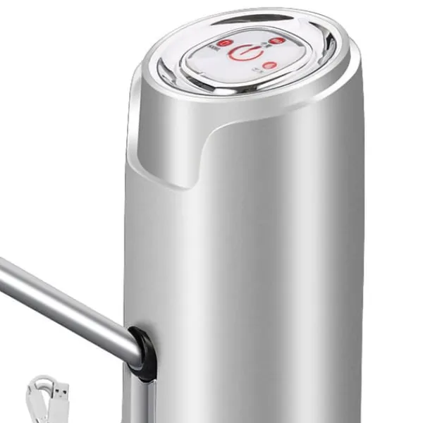 Vattendispenser ABS Elektrisk USB Intelligent Kvantitativ Spray Lack Dryckspump för utomhusbruk Silvery