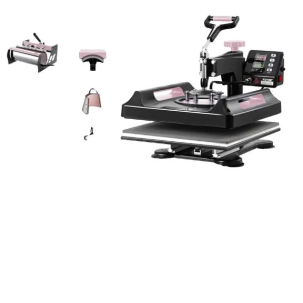 VEVOR Varmepressemaskine, 15x15in Varmeplade, 1150W Effekt,15x15in 8in1 B Pink Sale