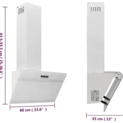 Væghængt emhætte 60 cm - Støjsvag og kraftig | Farve: Stål og hærdet glas | Størrelse: 60 cm Clearance