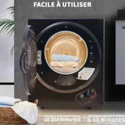 Væghængt tørretumbler 2,5 kg, 200 min timer, dobbeltfilter, PTC-keramik, rustfri, 65°C Hot