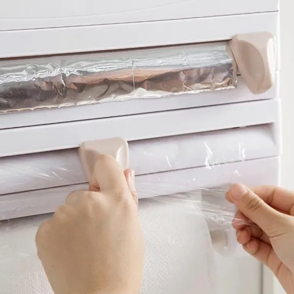 Vægholder til plastfolie/aluminiumsfolie og køkkenpapir