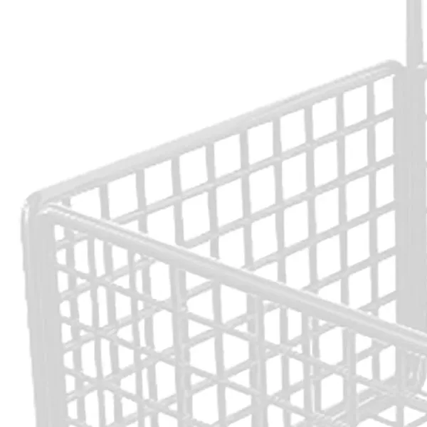 Vægmonteret opbevaringskurv Ingen boring Klæbende metaltråd Hængende kurv til køkken Mad Pantry Badeværelse Organisation Hvid New
