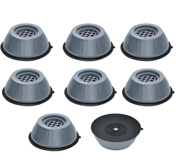 Vaskemaskiner>Vibrationsdæmpende fødder til vaskemaskine / tørretumbler Grå 8-pack