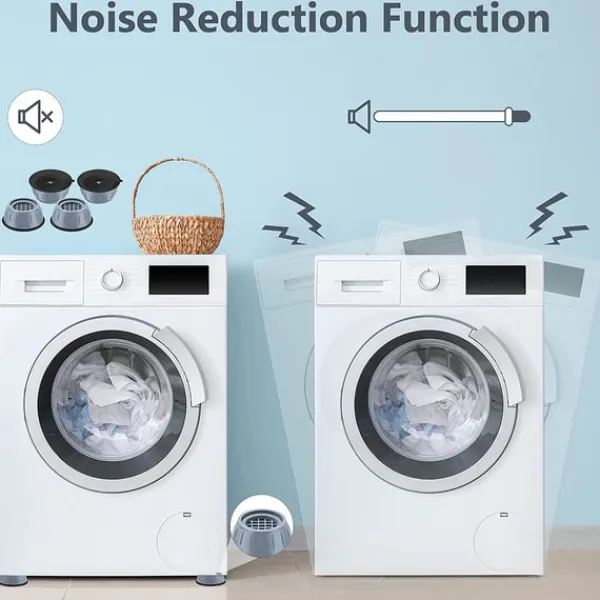 Vaskemaskiner>Vibrationsdæmpende fødder til vaskemaskine / tørretumbler Grå 8-pack