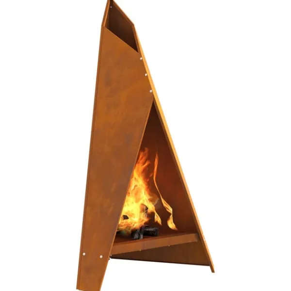 vidaXL Terrassevarmere>Bålsted Brun 58 x 40 x 100 cm Forvitret stål