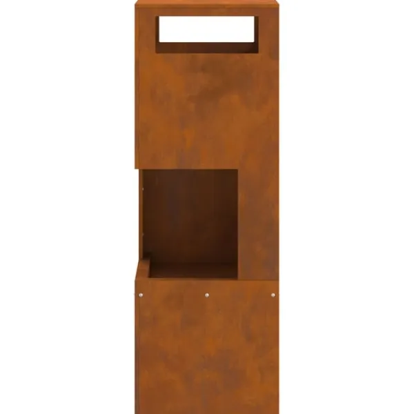 vidaXL Terrassevarmere>Bålsted Brun 35 x 35 x 100 cm Forvitret stål