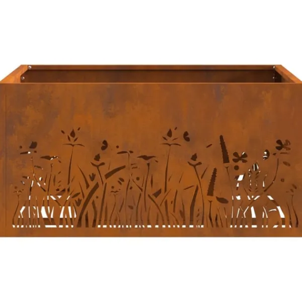 vidaXL Bålsted Brun 60 x 60 x 30 cm Forvitret stål Best
