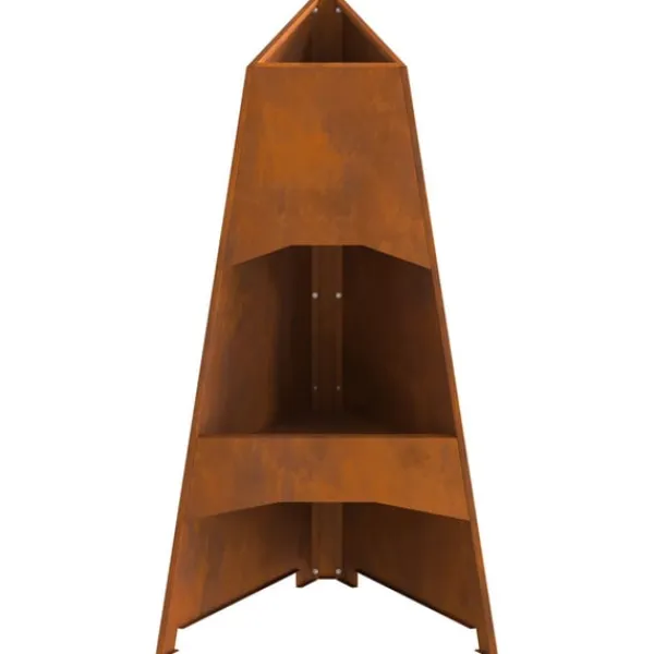 vidaXL Terrassevarmere>Bålsted Brun 50 x 50 x 95 cm Forvitret stål