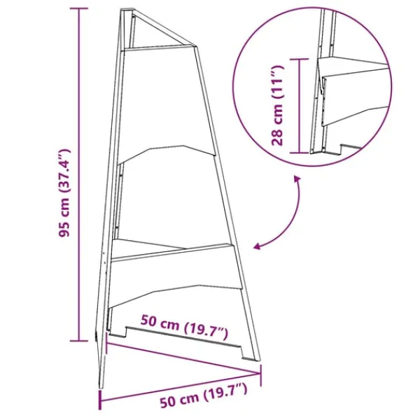 vidaXL Terrassevarmere>Bålsted Brun 50 x 50 x 95 cm Forvitret stål