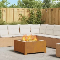 vidaXL Terrassevarmere>Bålsted Brun 80 x 80 x 40 cm Forvitret stål