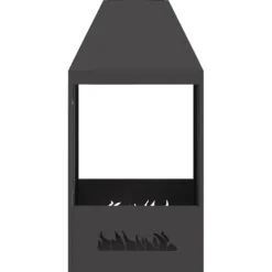 vidaXL Bålsted Sort 50 x 50 x 100 cm Koldvalset stål Outlet