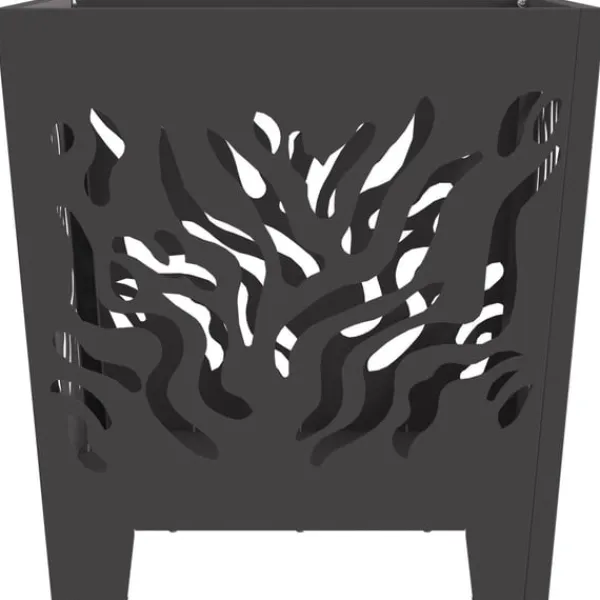 vidaXL Terrassevarmere>Bålsted Sort 40 x 40 x 40 cm Koldvalset stål
