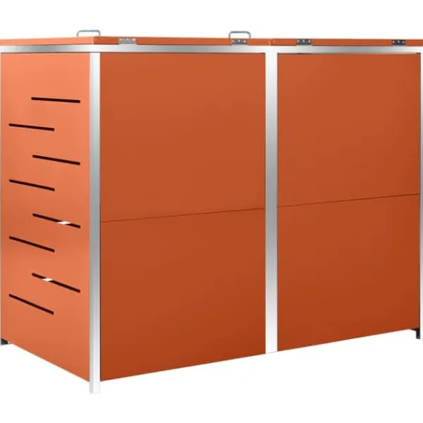 vidaXL dobbelt skraldespandsskjuler 138x77,5x112,5 cm rustfrit stål - Affaldsspandsskjulere