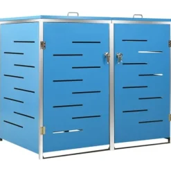 vidaXL dobbelt skraldespandsskjuler 138x77,5x112,5 cm rustfrit stål - Affaldsspandsskjulere New