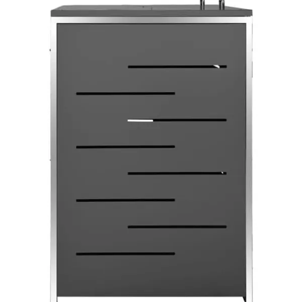vidaXL Tilbehør Til Affaldshåndtering>dobbelt skraldespandsskjuler 138x77,5x112,5 cm rustfrit stål - Affaldsspandsskjulere