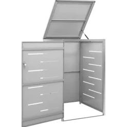 vidaXL enkelt skraldespandsskjuler 69x77,5x112,5 cm rustfrit stål - Affaldsspandsskjulere Clearance