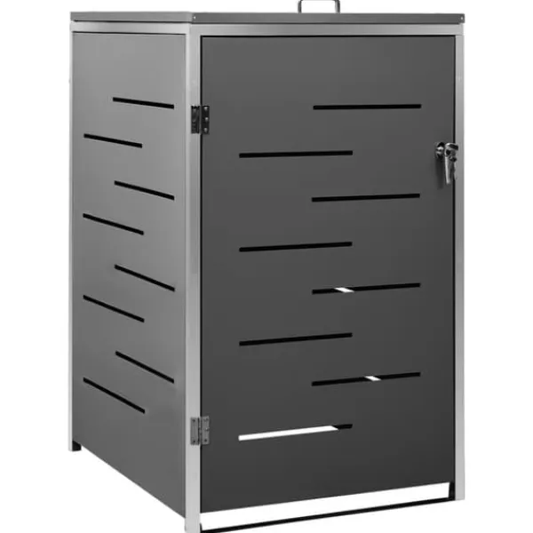 vidaXL Tilbehør Til Affaldshåndtering>enkelt skraldespandsskjuler 69x77,5x112,5 cm rustfrit stål - Affaldsspandsskjulere