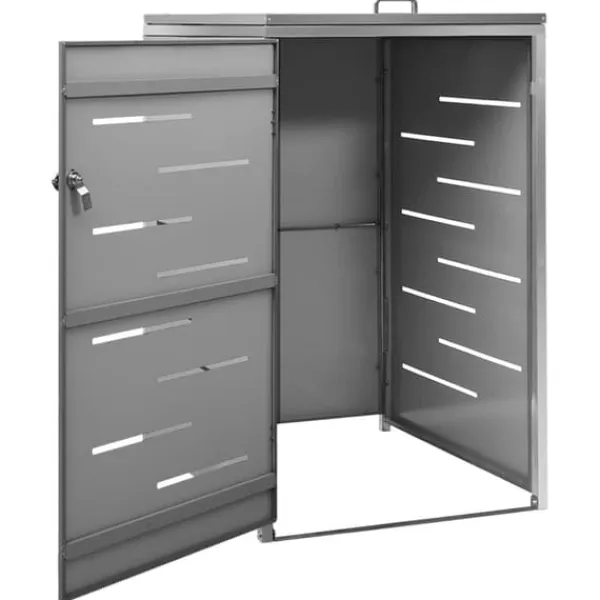 vidaXL Tilbehør Til Affaldshåndtering>enkelt skraldespandsskjuler 69x77,5x112,5 cm rustfrit stål - Affaldsspandsskjulere