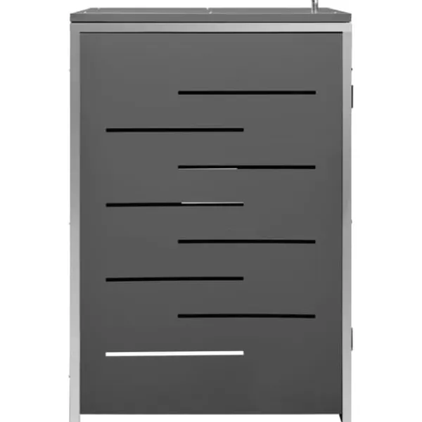 vidaXL Tilbehør Til Affaldshåndtering>enkelt skraldespandsskjuler 69x77,5x112,5 cm rustfrit stål - Affaldsspandsskjulere