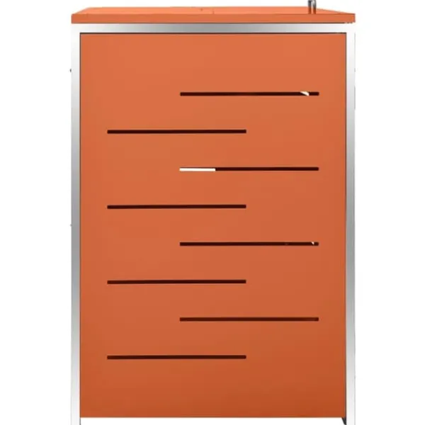 vidaXL firedobbelt skraldespandsskjuler 276,5x77,5x112,5 rustfrit stål - Affaldsspandsskjulere Best